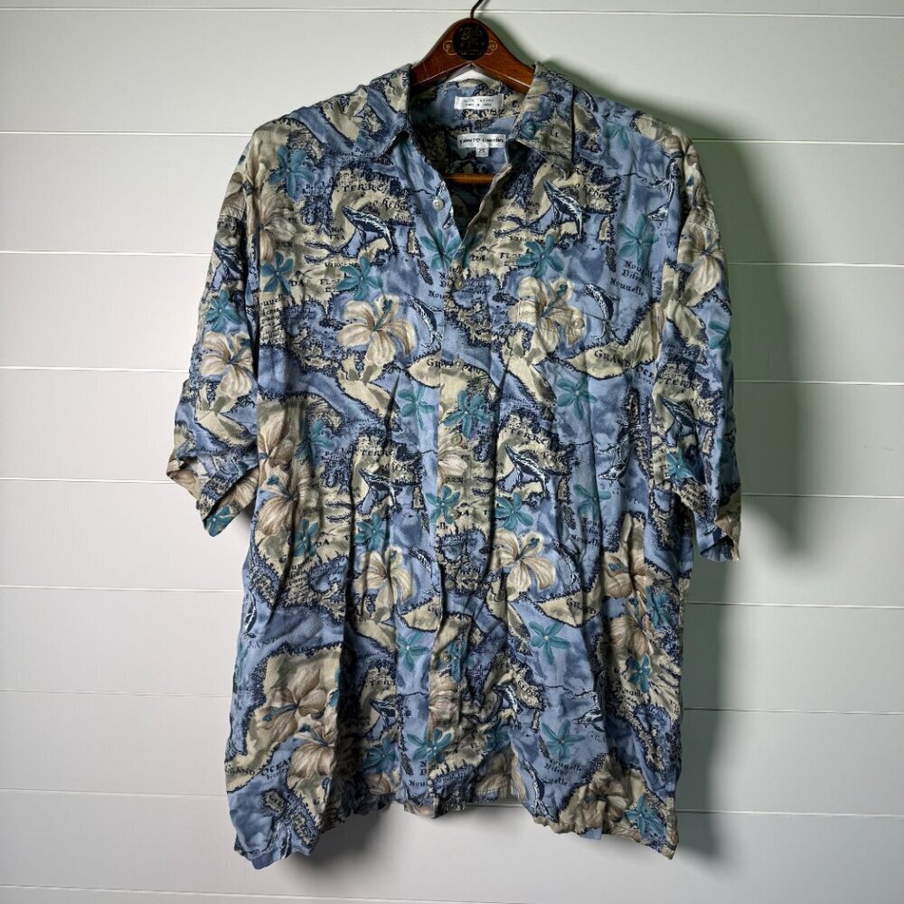 Vintage Pierre Cardin Hawaiian Shirt 2X Casual Aloha Button Down